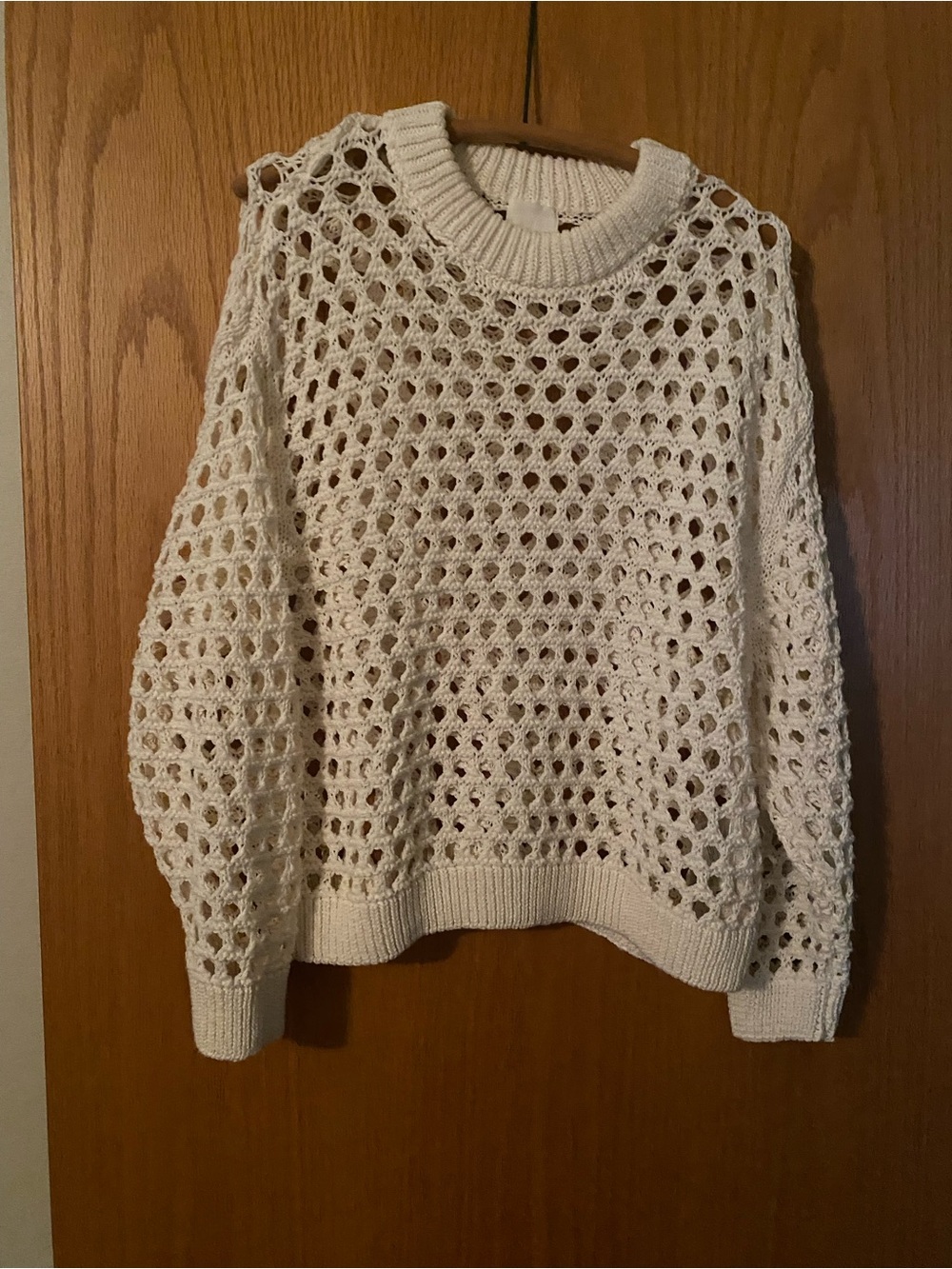 H&M Open-Weave Crewneck Sweater - Cream